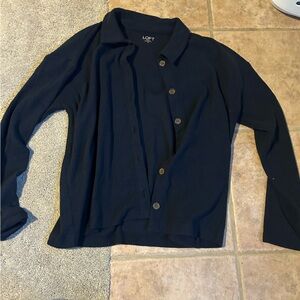 LOFT Men's Dark Navy Button-Up Lightweight Jacket